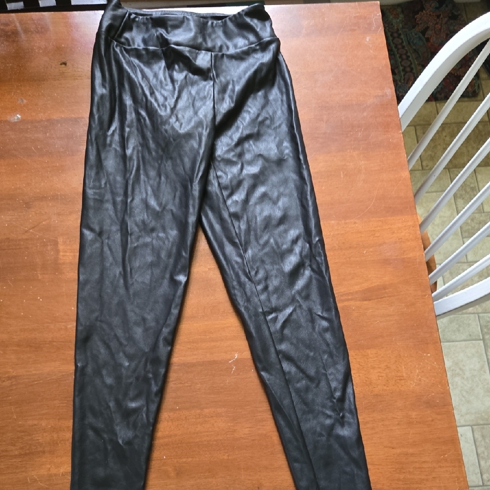 Charlotte Russe Black Faux Leather Skinny Leggings